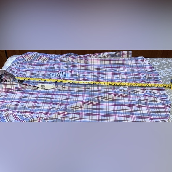 Nick Graham Shirt Men’s Large Collar Button Down Purple/White/Brown/Blue - Picture 7 of 10